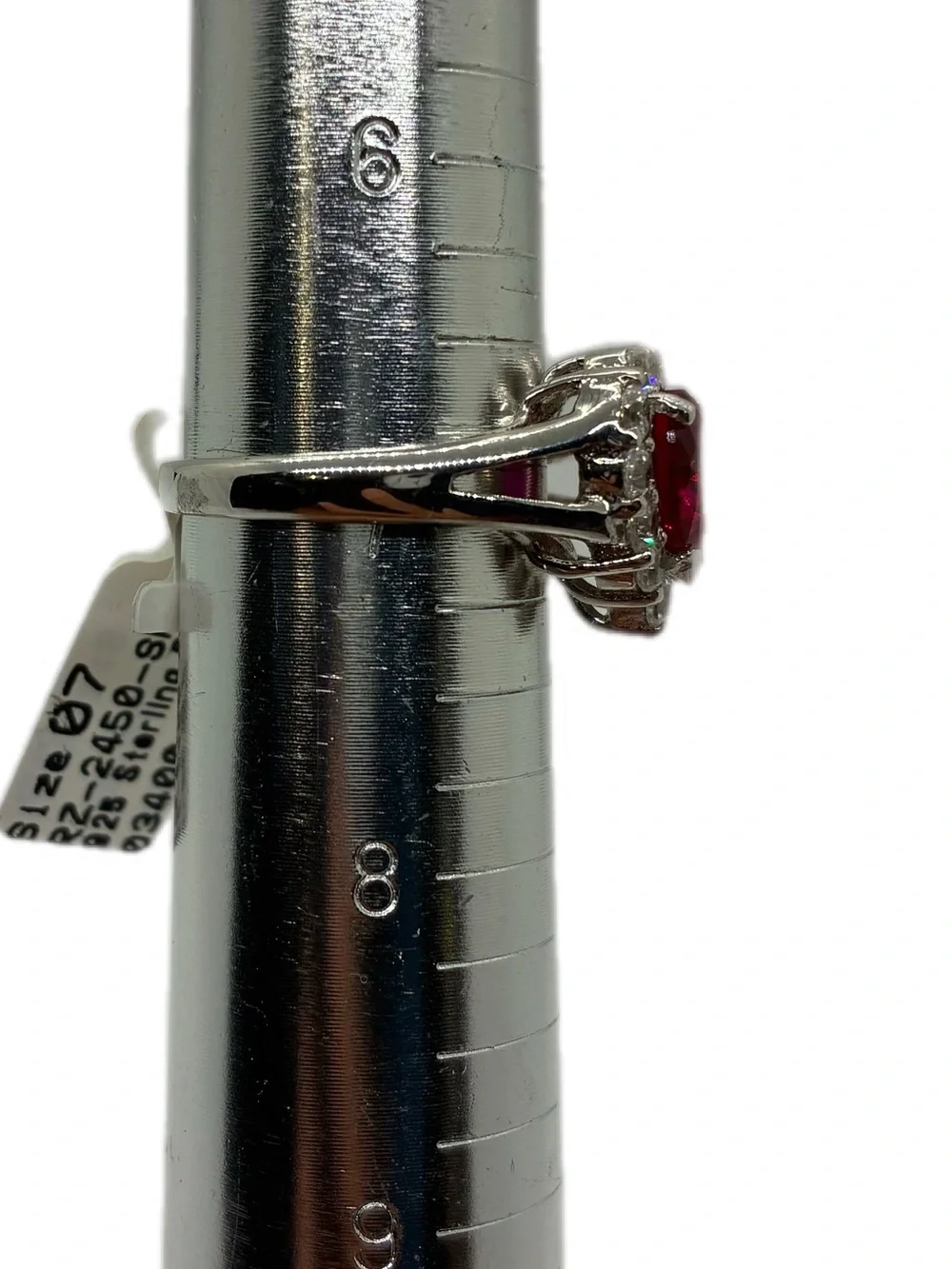 STERLING SILVER HEART SHAPED RING SIZE 7 NEW